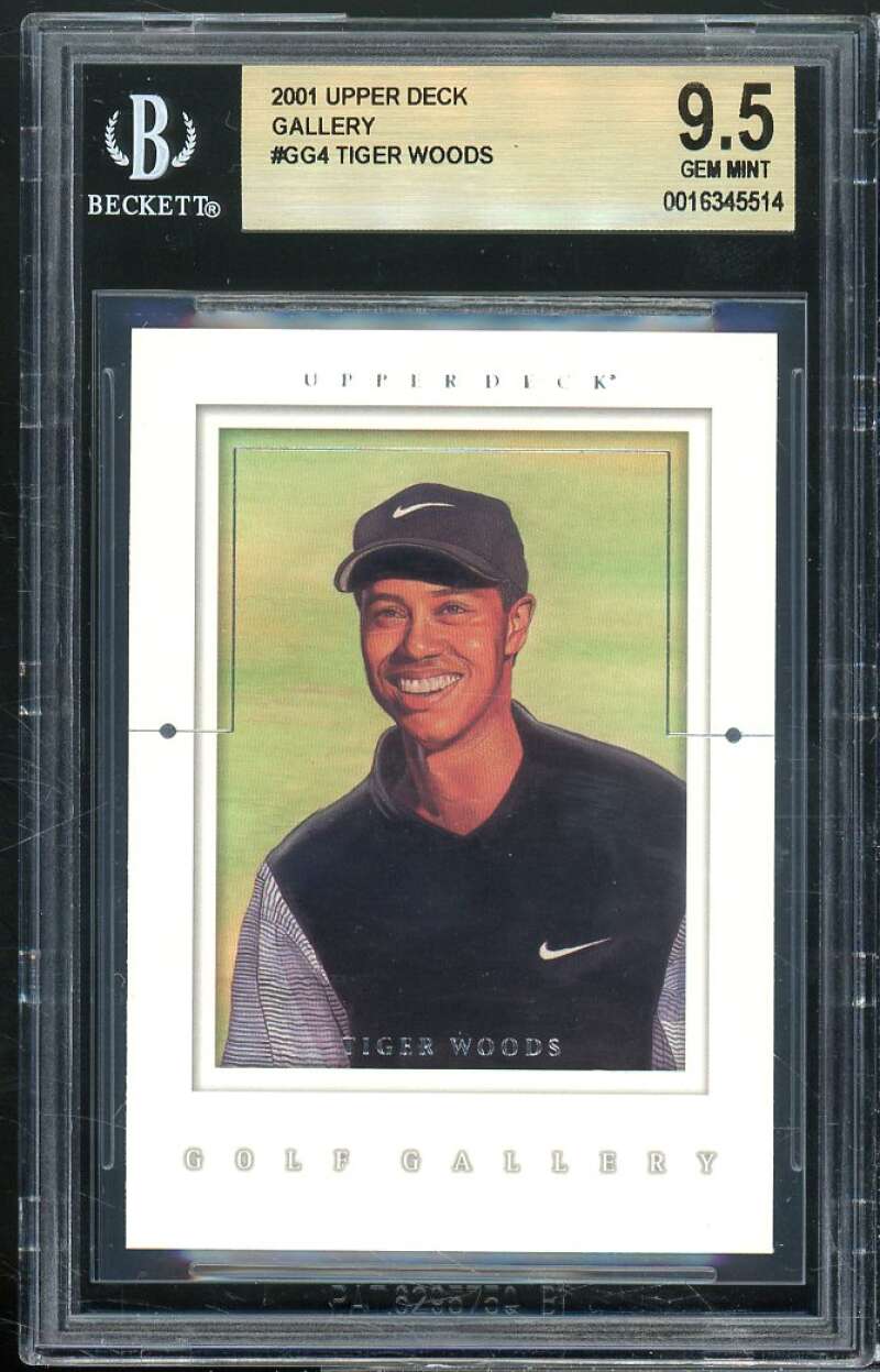 Tiger Woods Rookie Card 2001 Upper Deck Gallery #GG4 BGS 9.5 Image 1