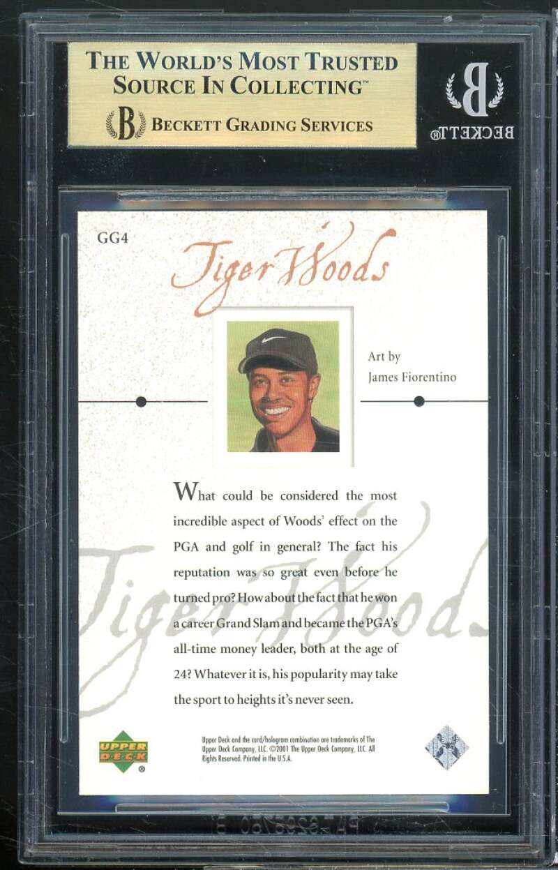 Tiger Woods Rookie Card 2001 Upper Deck Gallery #GG4 BGS 9.5 Image 2