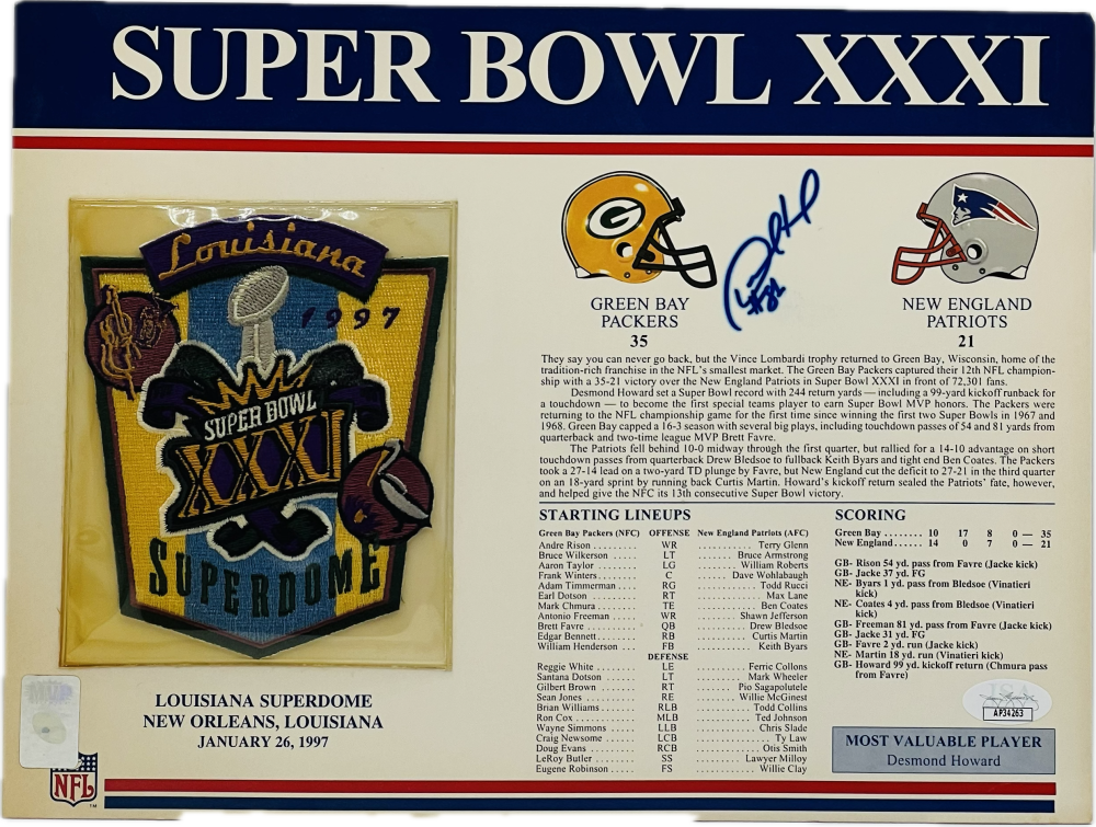 Desmond Howard Autograph Signed NFL Super Bowl XXXI Packers JSA Authentic                                     Image 1