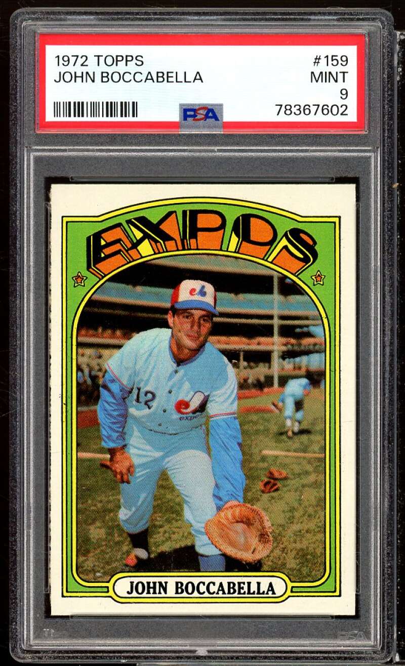 John Boccabella Card 1972 Topps #159 PSA 9 Image 1