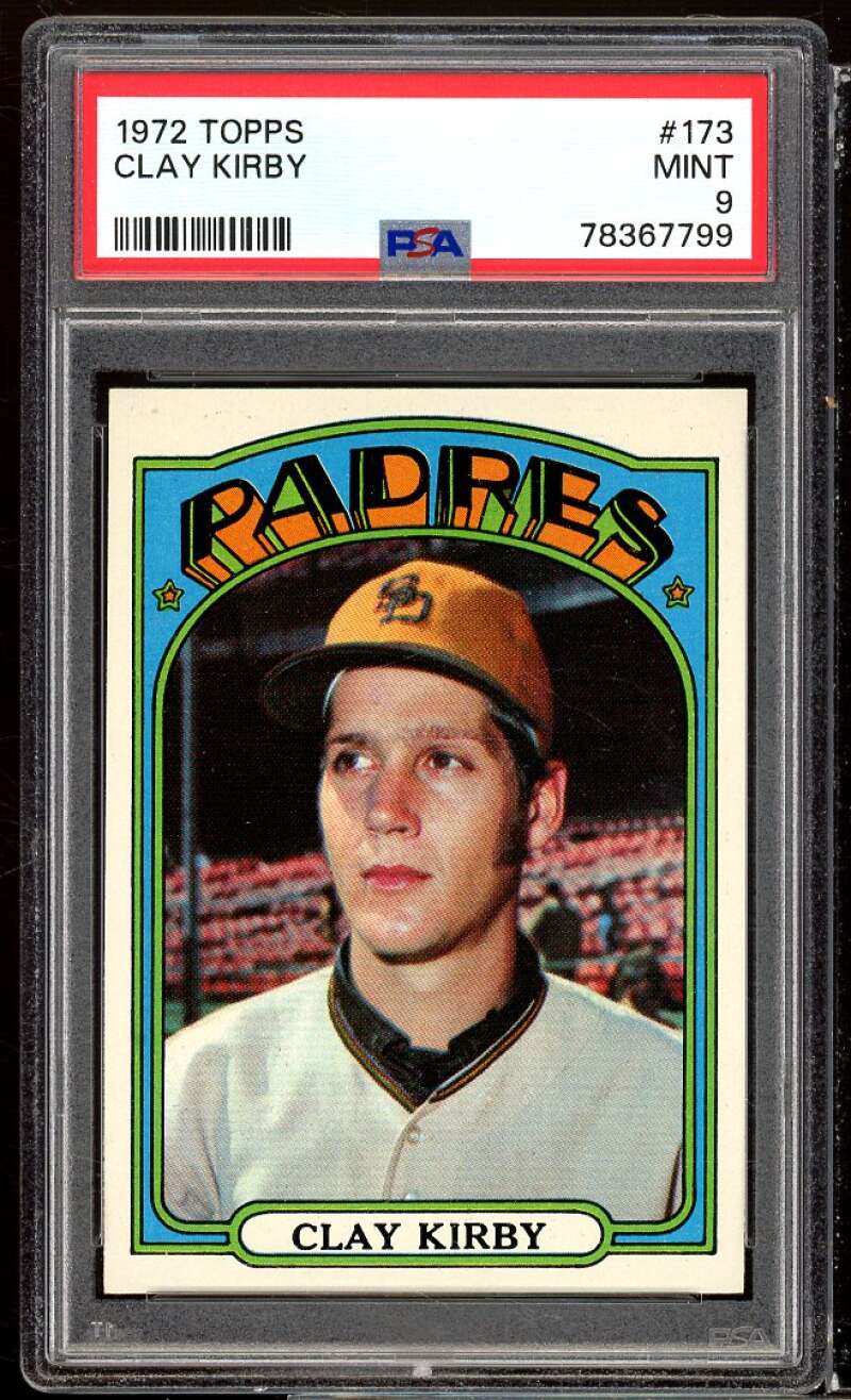 Clay Kirby Card 1972 Topps #173 PSA 9 Image 1