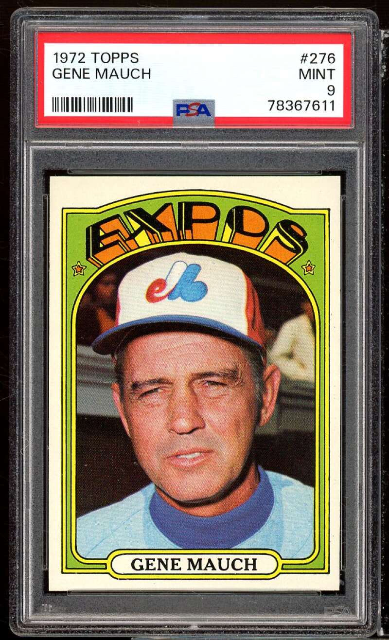 Gene Mauch Card 1972 Topps #276 PSA 9 Image 1