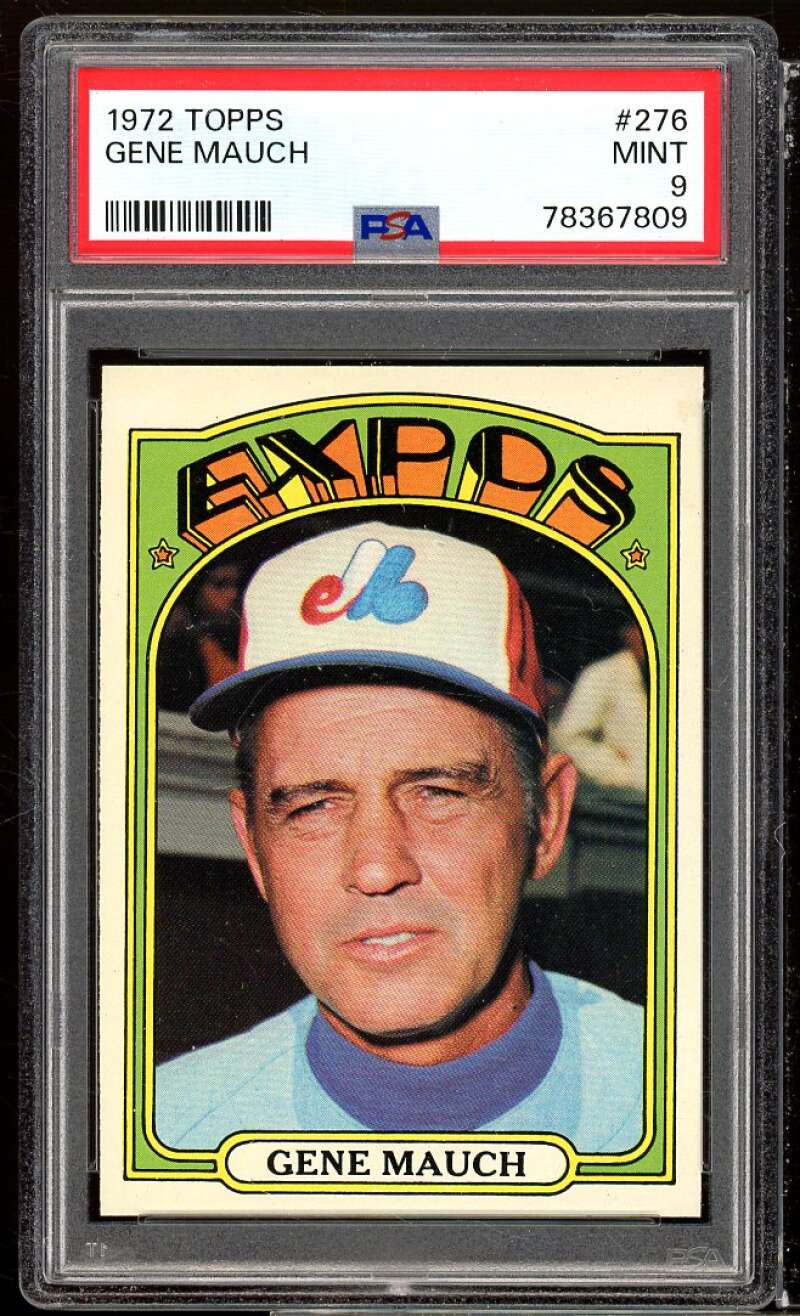 Gene Mauch Card 1972 Topps #276 PSA 9 Image 1