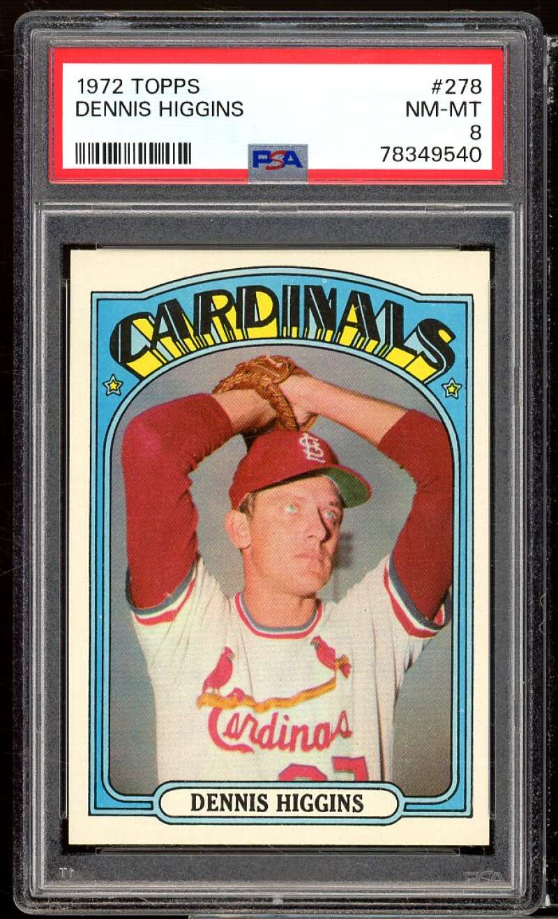 Dennis Higgins Card 1972 Topps #278 PSA 8 Image 1