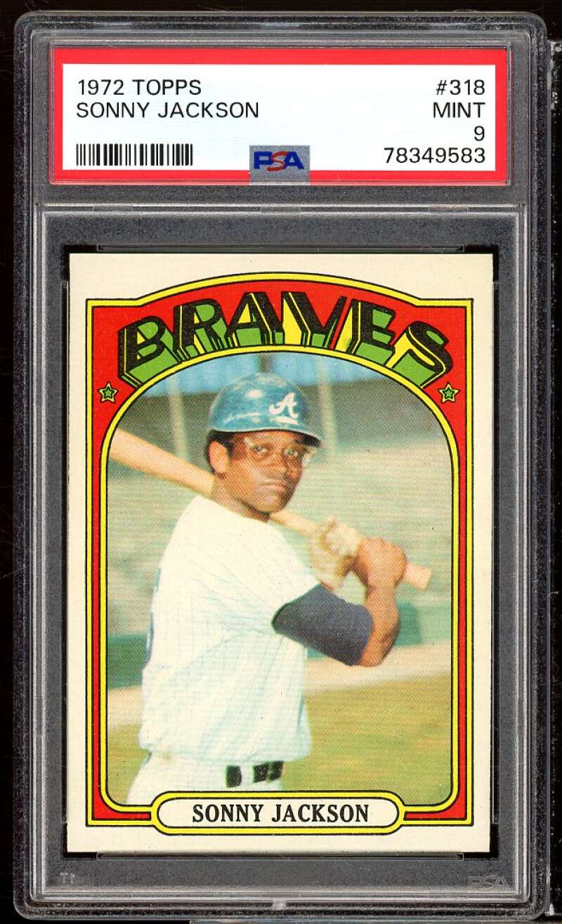 Sonny Jackson Card 1972 Topps #318 PSA 9 Image 1