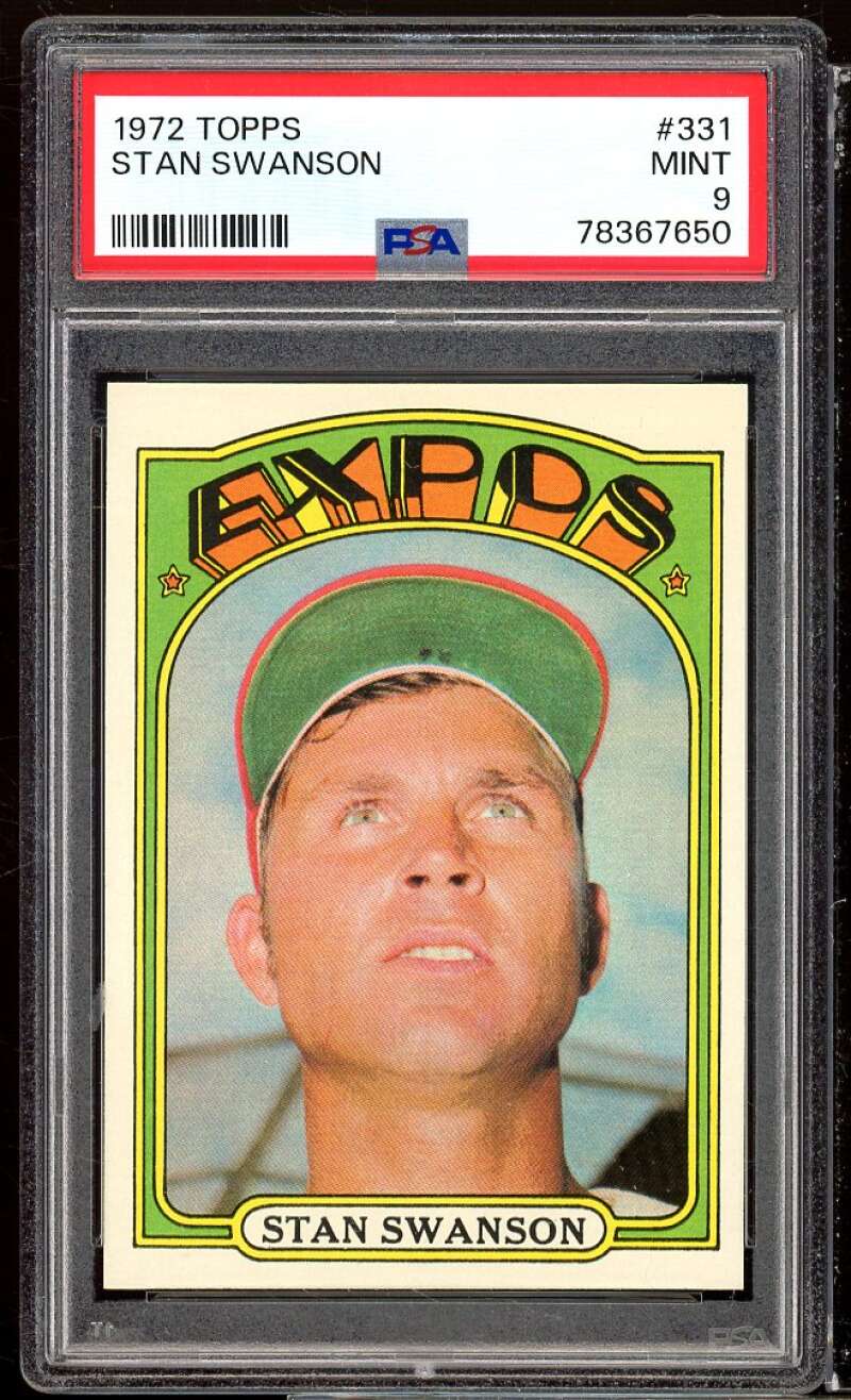 Stan Swanson Card 1972 Topps #331 PSA 9 Image 1