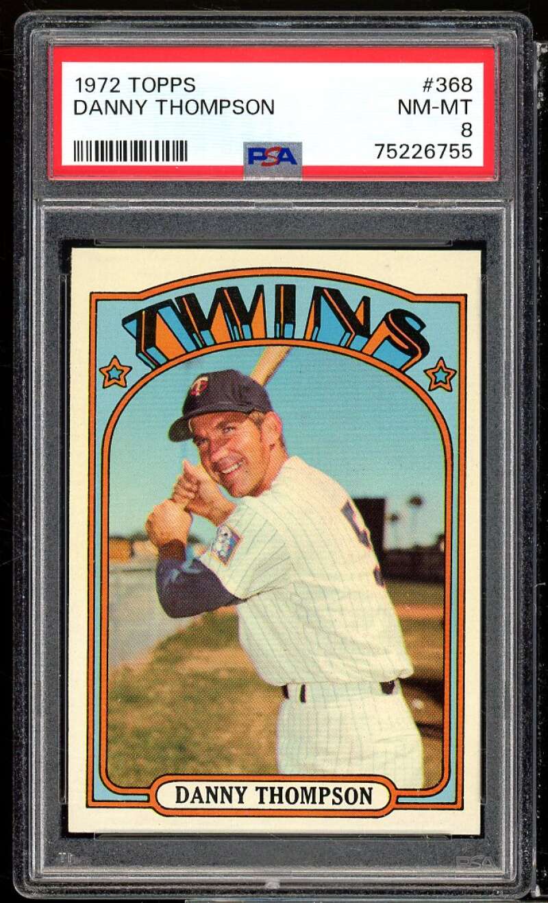 Danny Thompson Card 1972 Topps #368 PSA 8 Image 1