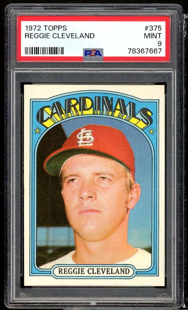 Reggie Cleveland Card 1972 Topps #375 PSA 9 Image 1