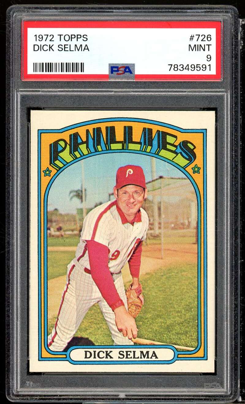 Dick Selma Card 1972 Topps #726 PSA 9 Image 1