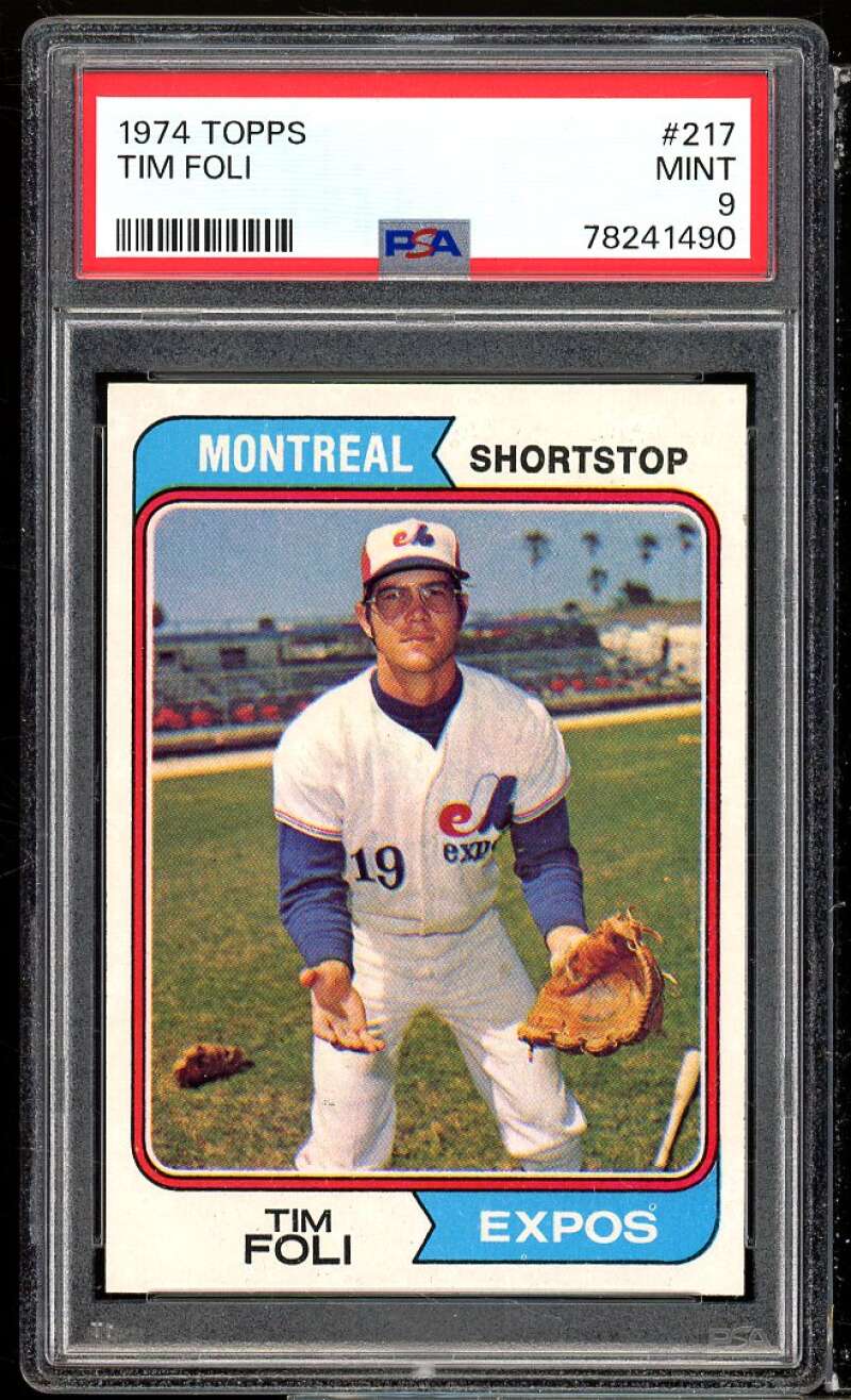 Tim Foli Card 1974 Topps #217 PSA 9 Image 1