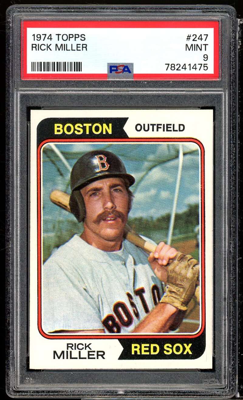 Rick Miller Card 1974 Topps #247 PSA 9 Image 1