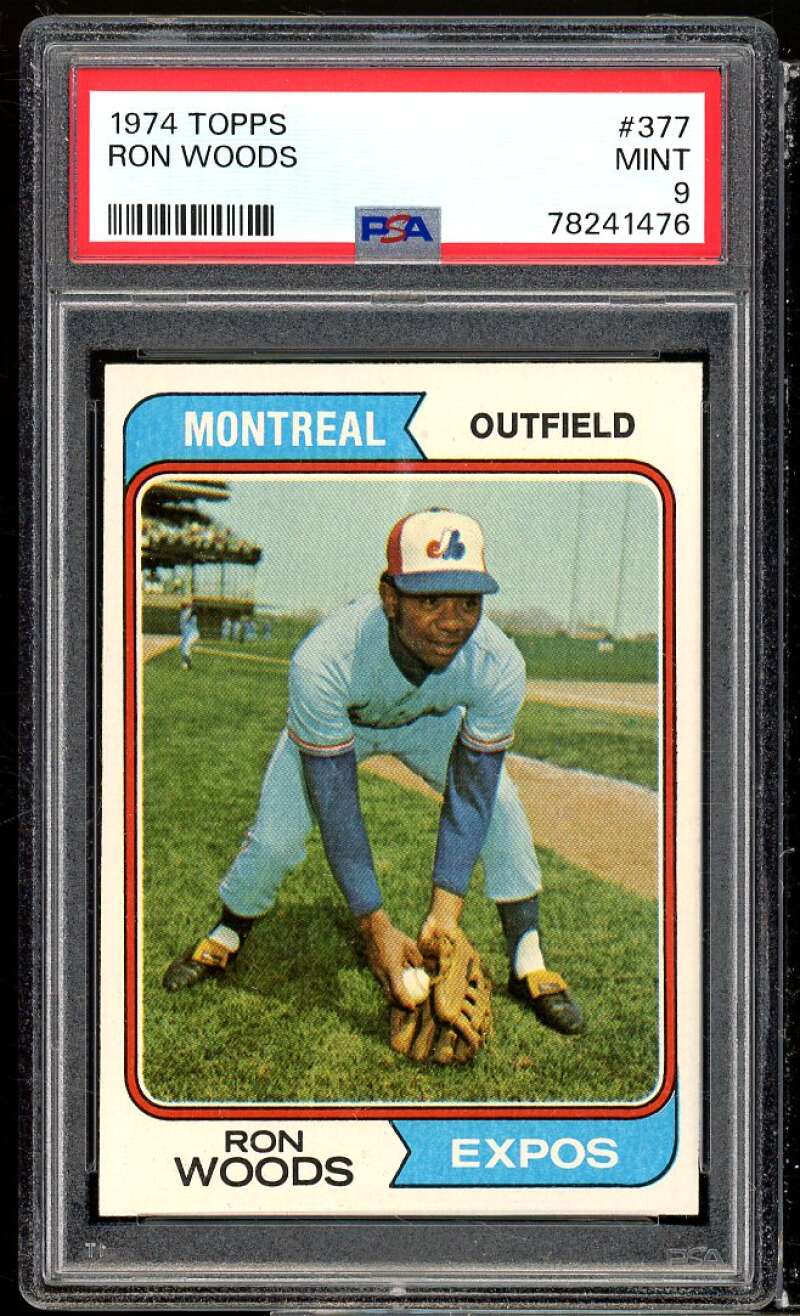 Ron Woods Card 1974 Topps #377 PSA 9 Image 1