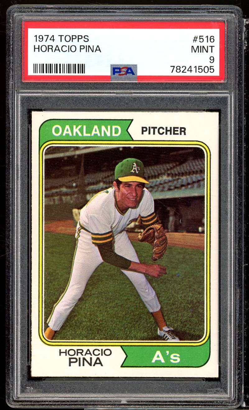 Horacio Pina Card 1974 Topps #516 PSA 9 Image 1