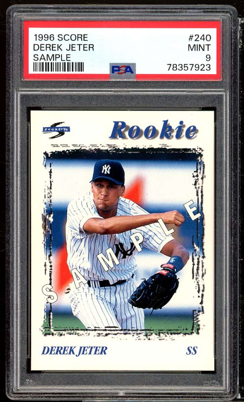 Derek Jeter Card 1996 Score Rookie Sample #240 PSA 9 Image 1