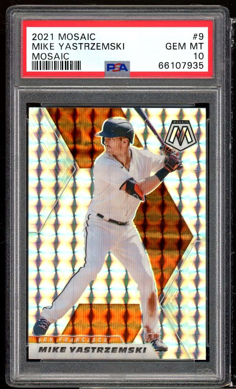 Mike Yastrzemski Card 2021 Mosaic #9 PSA 10 Image 1