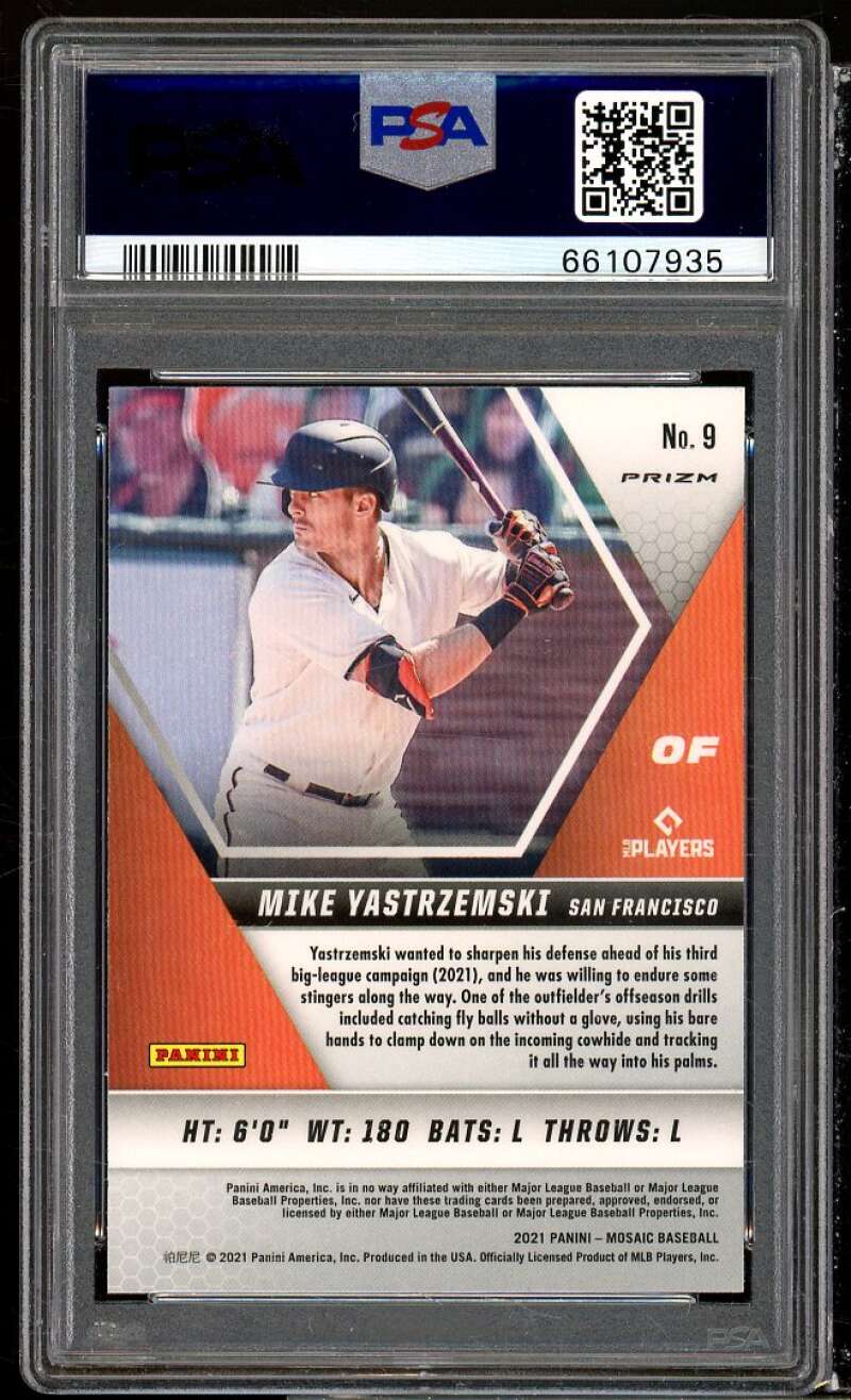 Mike Yastrzemski Card 2021 Mosaic #9 PSA 10 Image 2