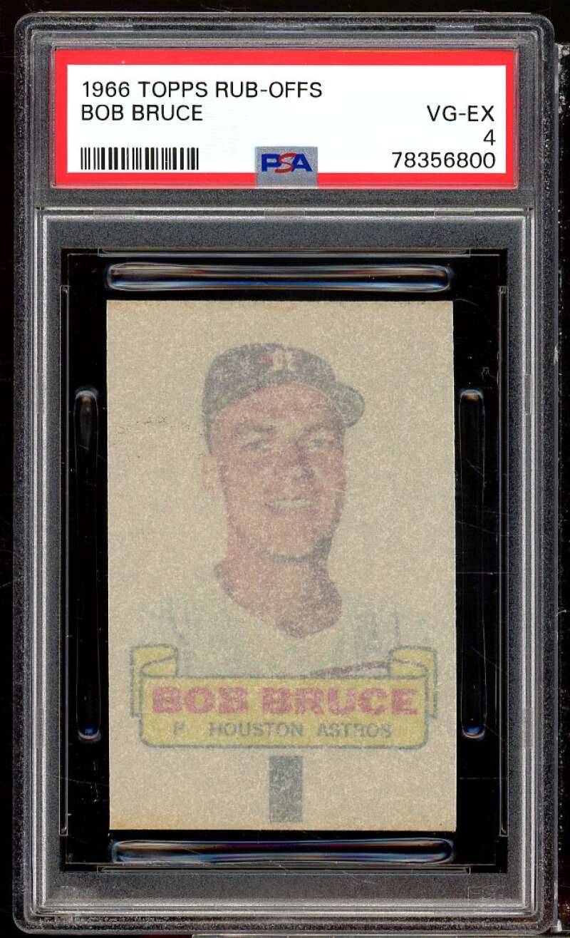 Bob Bruce Card 1966 Topps Rub-Offs #nno PSA 4 Image 1