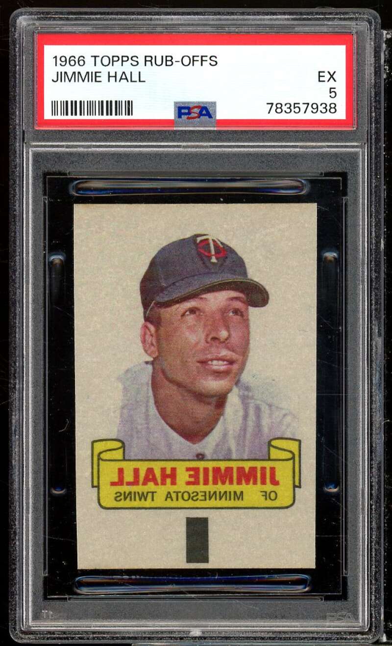 Jimmie Hall Card 1966 Topps Rub-Offs #nno PSA 5 Image 1