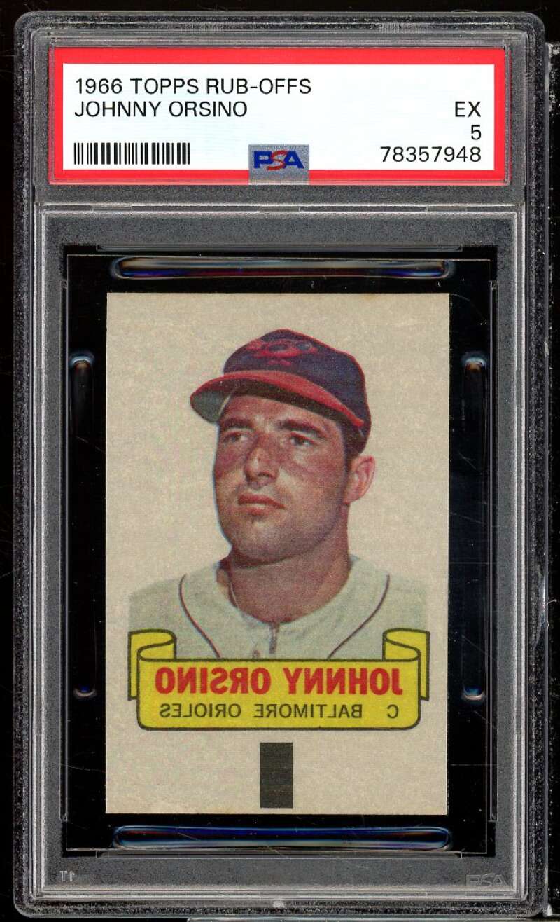 Johnny Orsino Card 1966 Topps Rub-Offs #nno PSA 5 Image 1