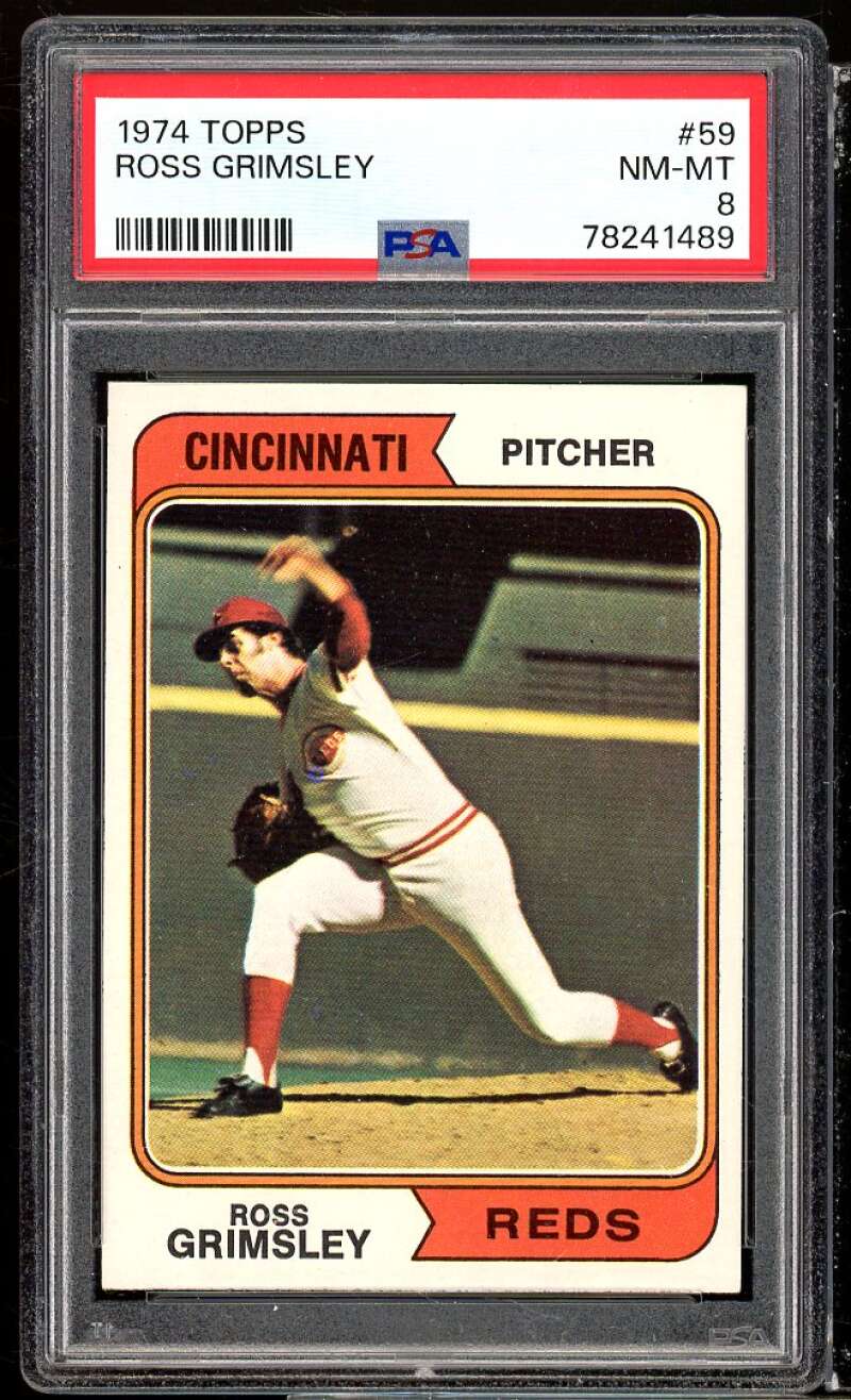 Ross Grimsley Card 1974 Topps #59 PSA 8 Image 1