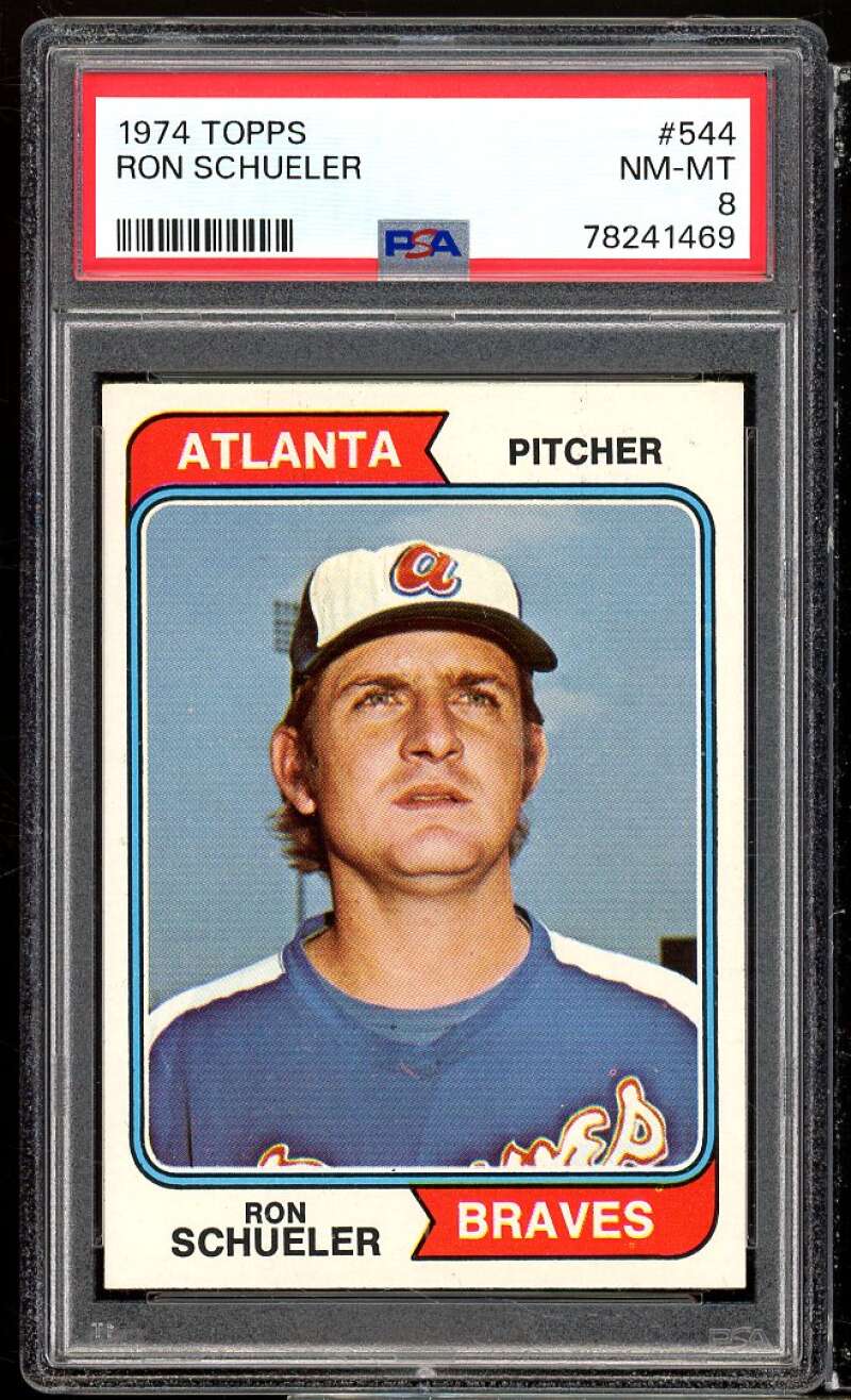 Ron Schueler Card 1974 Topps #544 PSA 8 Image 1