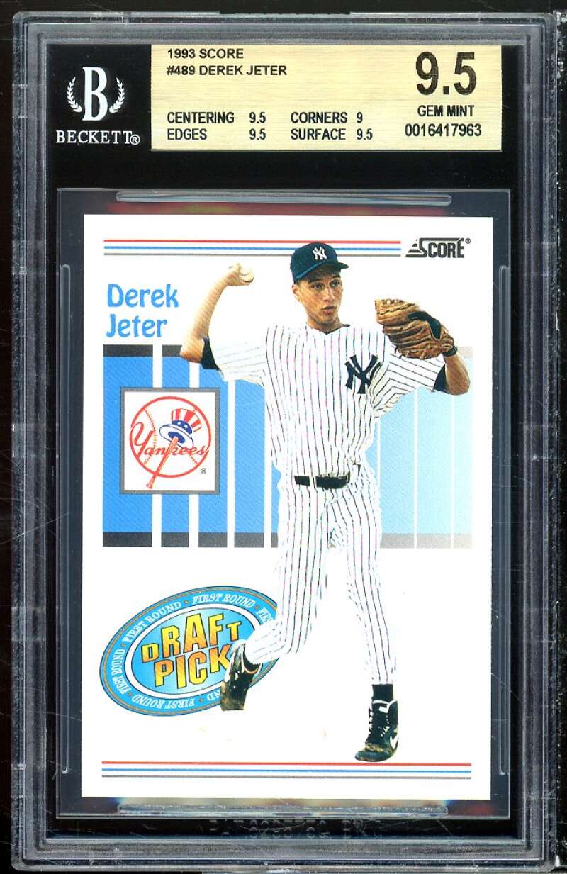 Derek Jeter Rookie Card 1993 Score #489 BGS 9.5 (9.5 9 9.5 9.5) Image 1