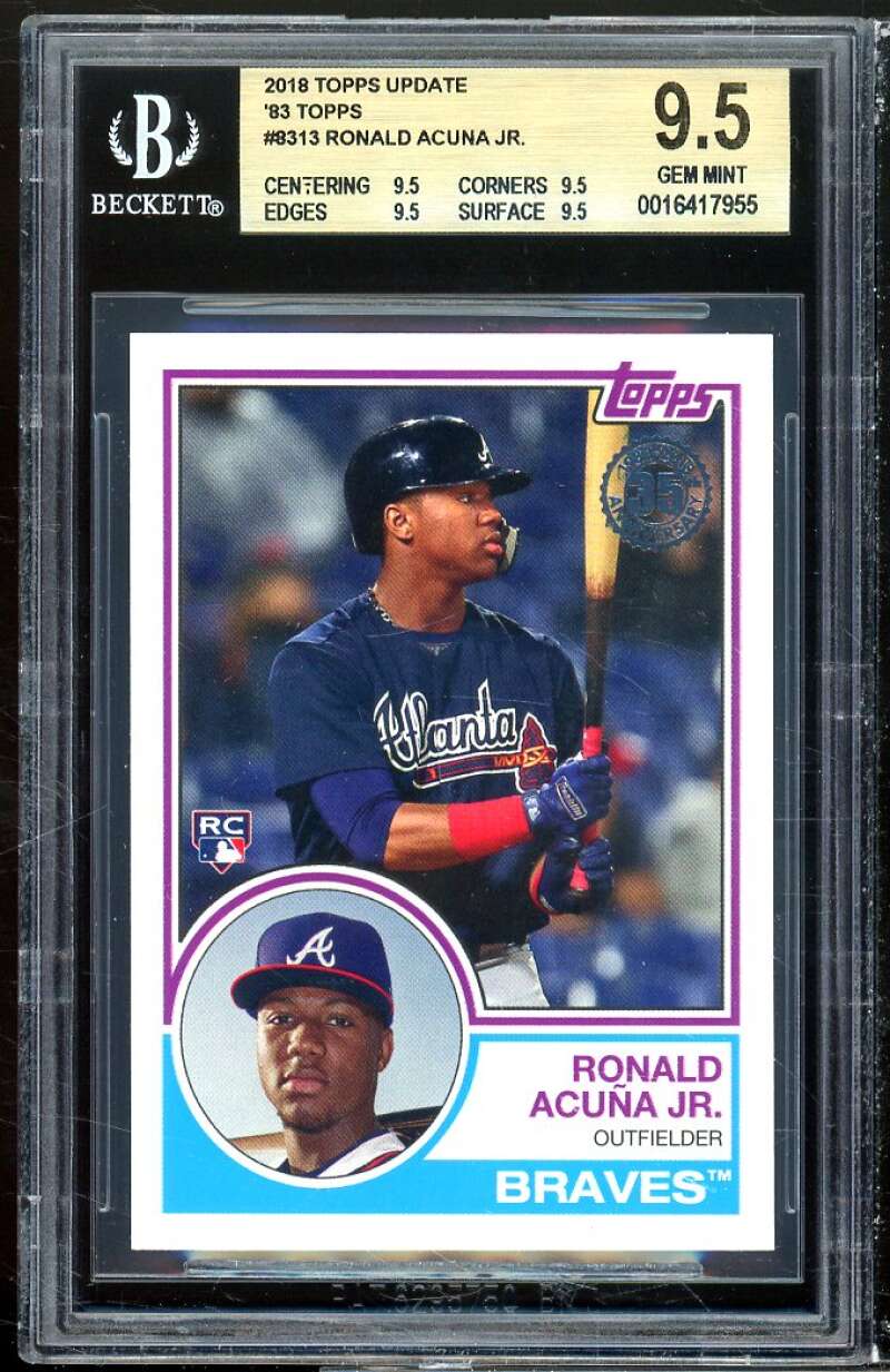 Ronald AcuÃ±a Jr. Rookie 2018 Topps Update 1983 #83-13 BGS 9.5 (9.5 9.5 9.5 9.5) Image 1