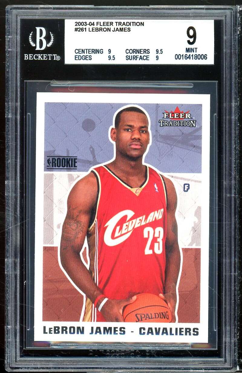 LeBron James Rookie Card 2003-04 Fleer Tradition #261 BGS 9 (9 9.5 9.5 9) Image 1