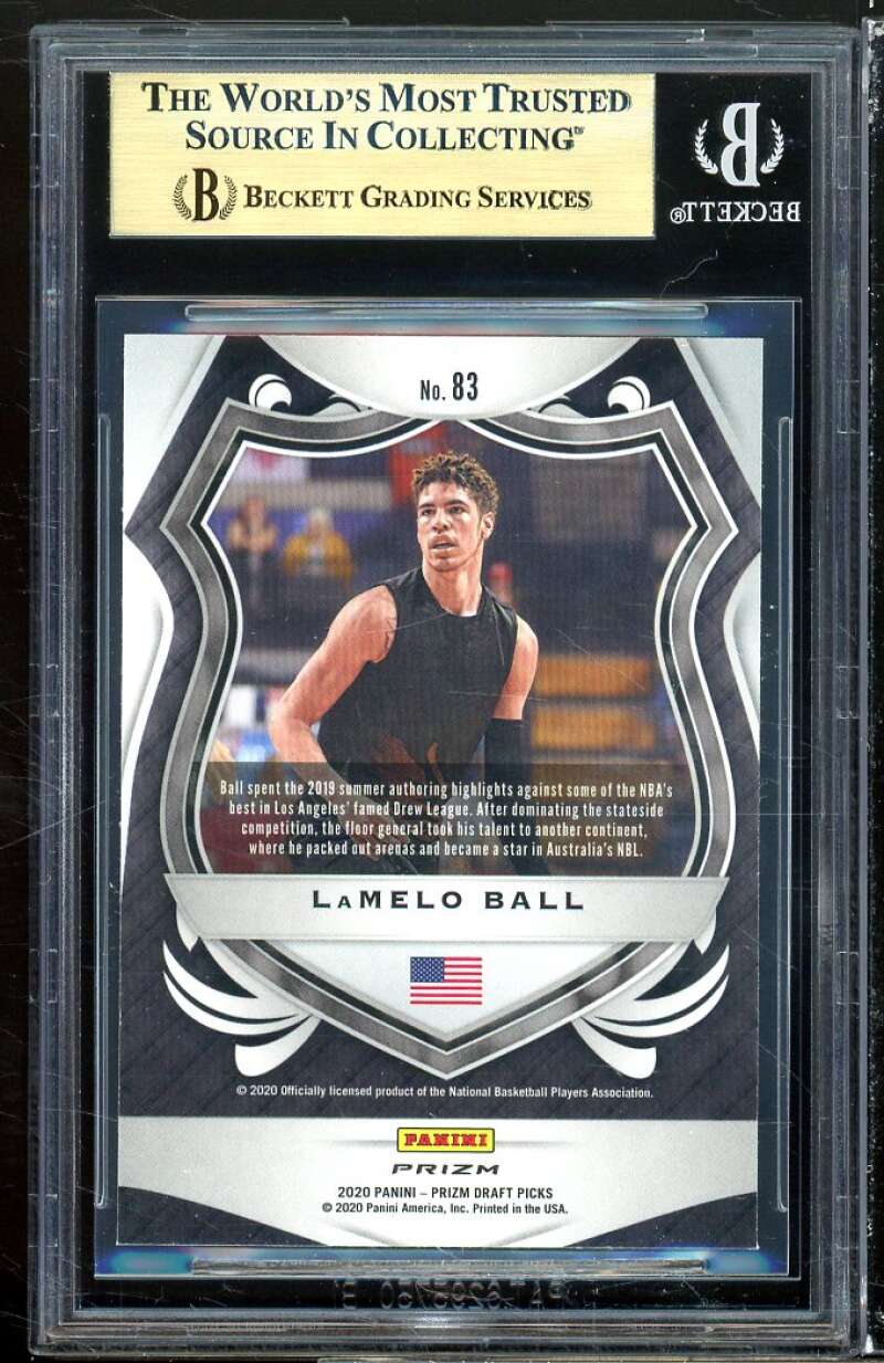 LaMelo Ball Rookie Card 2020-21 Panini Prizm DP Prizms Green #83 BGS 9.5 Image 2