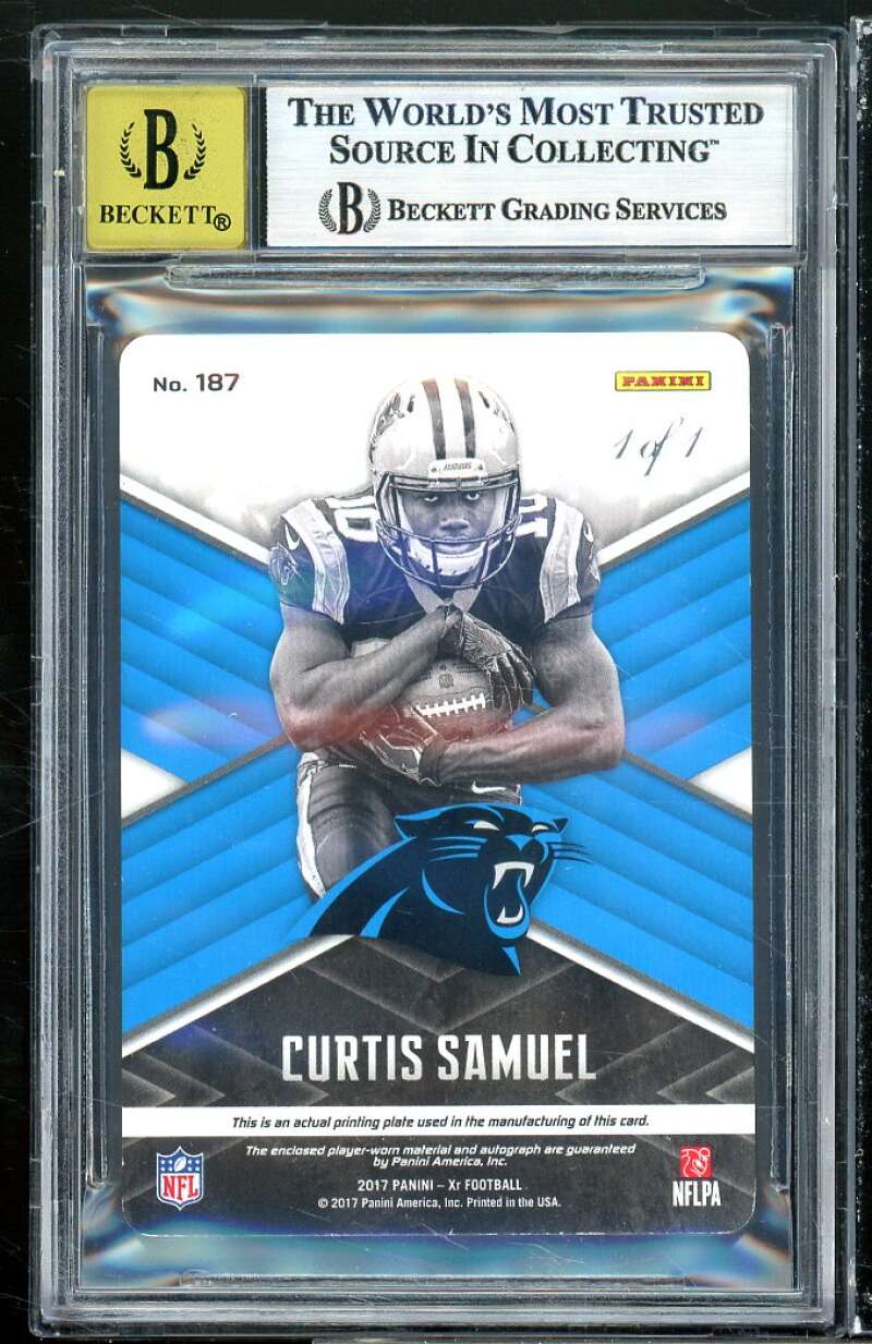 Curtis Samuel Rookie Card 2017 Panini XR Printing Plates Magenta (1/1) BGS 8 Image 2