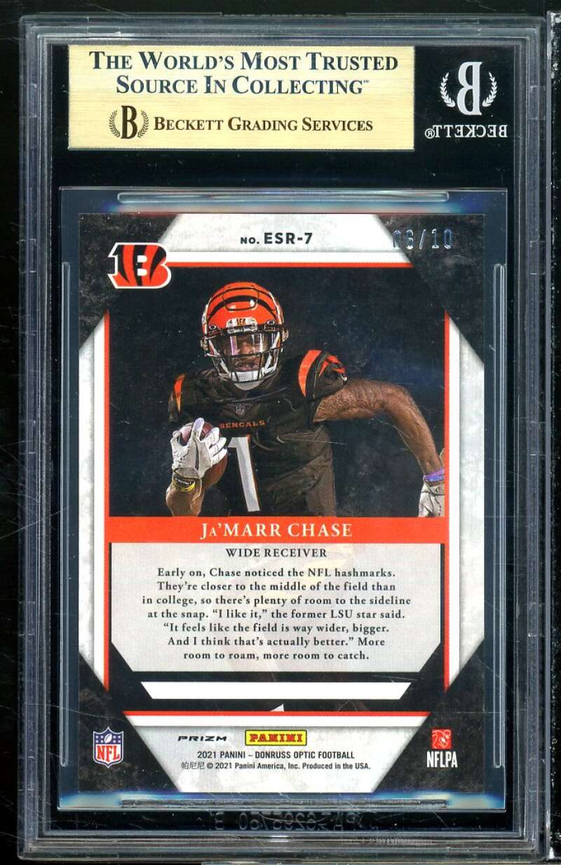 Ja'Marr Chase 2021 Donruss Optic Elite Series Rookies Gold #7 (pop 1) BGS 9.5 Image 2