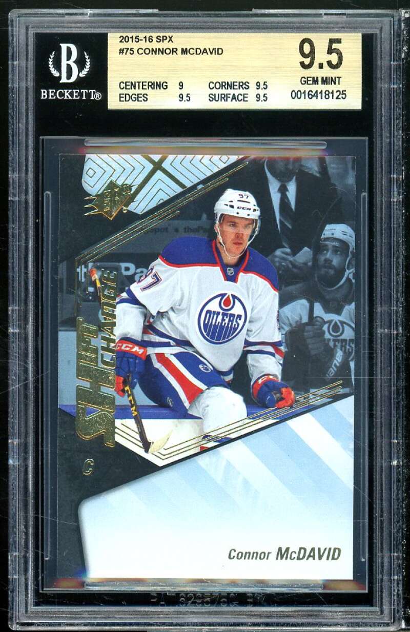 Connor McDavid Rookie Card 2015-16 SPX #75 BGS 9.5 (9 9.5 9.5 9.5 ) Image 1