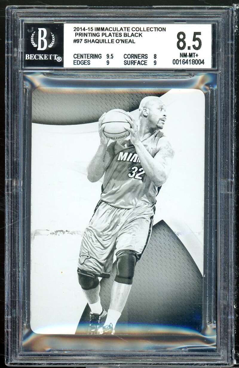 Shaquille O'neal 2014-15 Immaculate Collections Printing Plate (1 of 1) BGS 8.5 Image 1