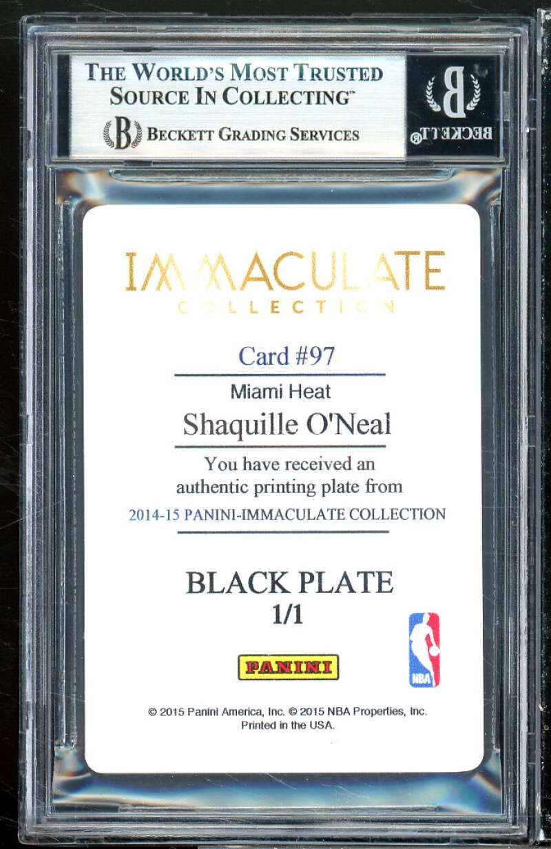 Shaquille O'neal 2014-15 Immaculate Collections Printing Plate (1 of 1) BGS 8.5 Image 2