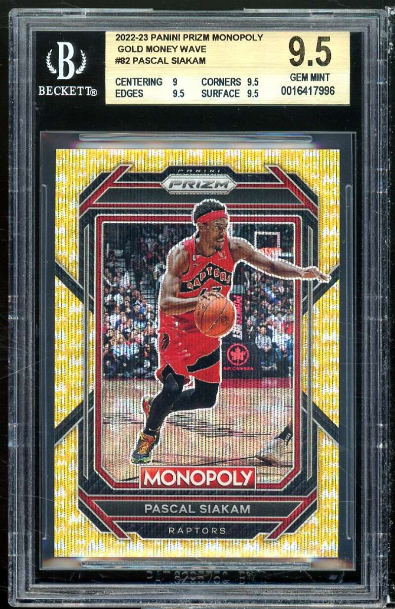 Pascal Siakam 2022-23 Panini Prizm Monopoly Gold Money Wave (7/10) #82 BGS 9.5 Image 1