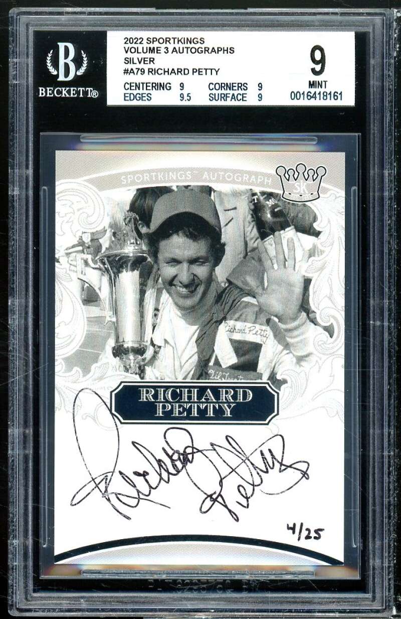 Richard Petty 2022 Sportkings Volume 3 Autographs Silver #79 (4/25)(pop 1) BGS 9 Image 1