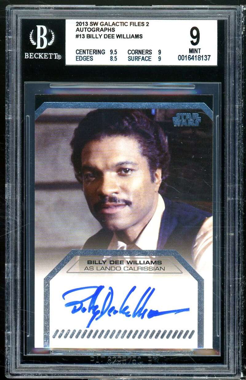 Billy Dee Williams 2013 SW Glactic Files 2 Star Wars Autograph (pop 3) #13 BGS 9 Image 1