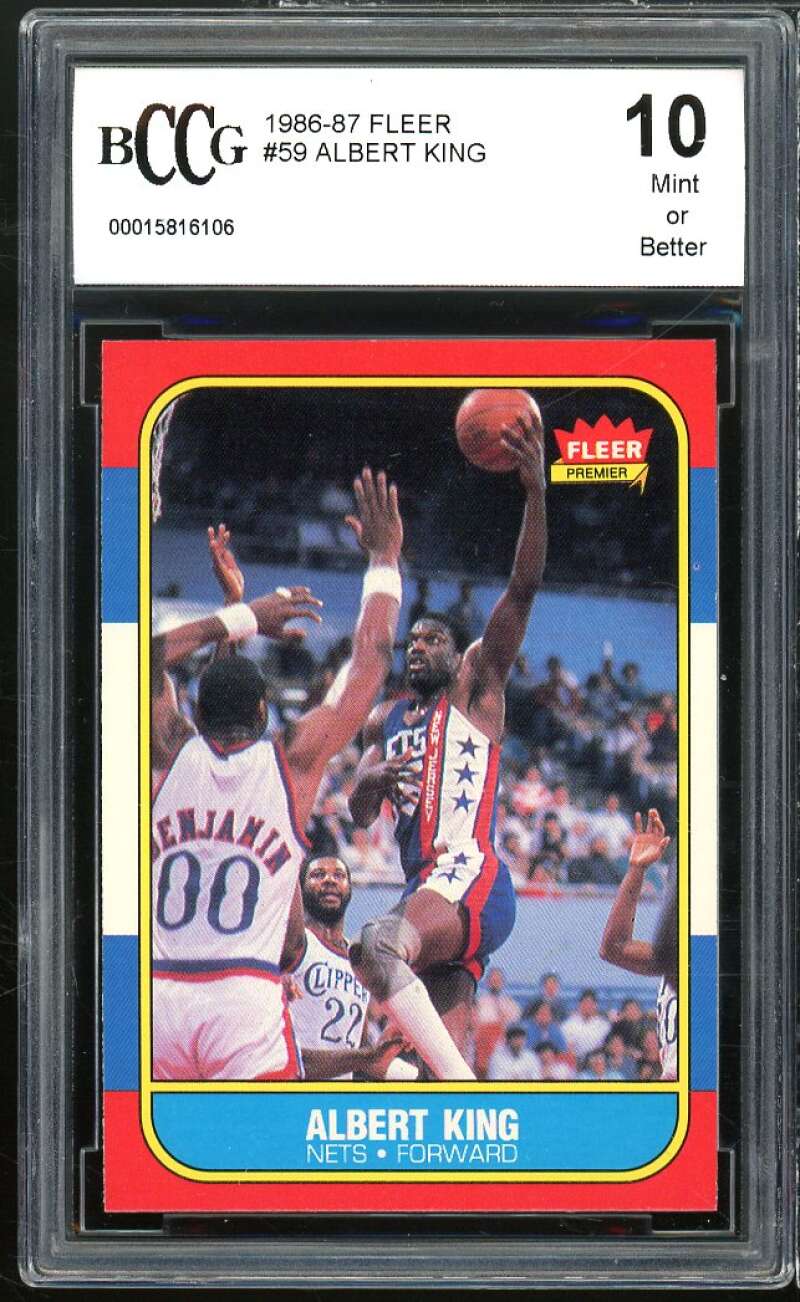 1986-87 Fleer #59 Albert King Rookie Card BCCG 10 Mint+ Image 1