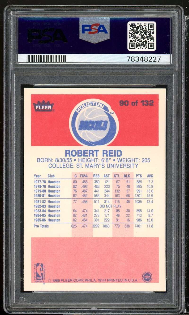 Robert Reid Card 1986-87 Fleer #90 PSA 9 Image 2