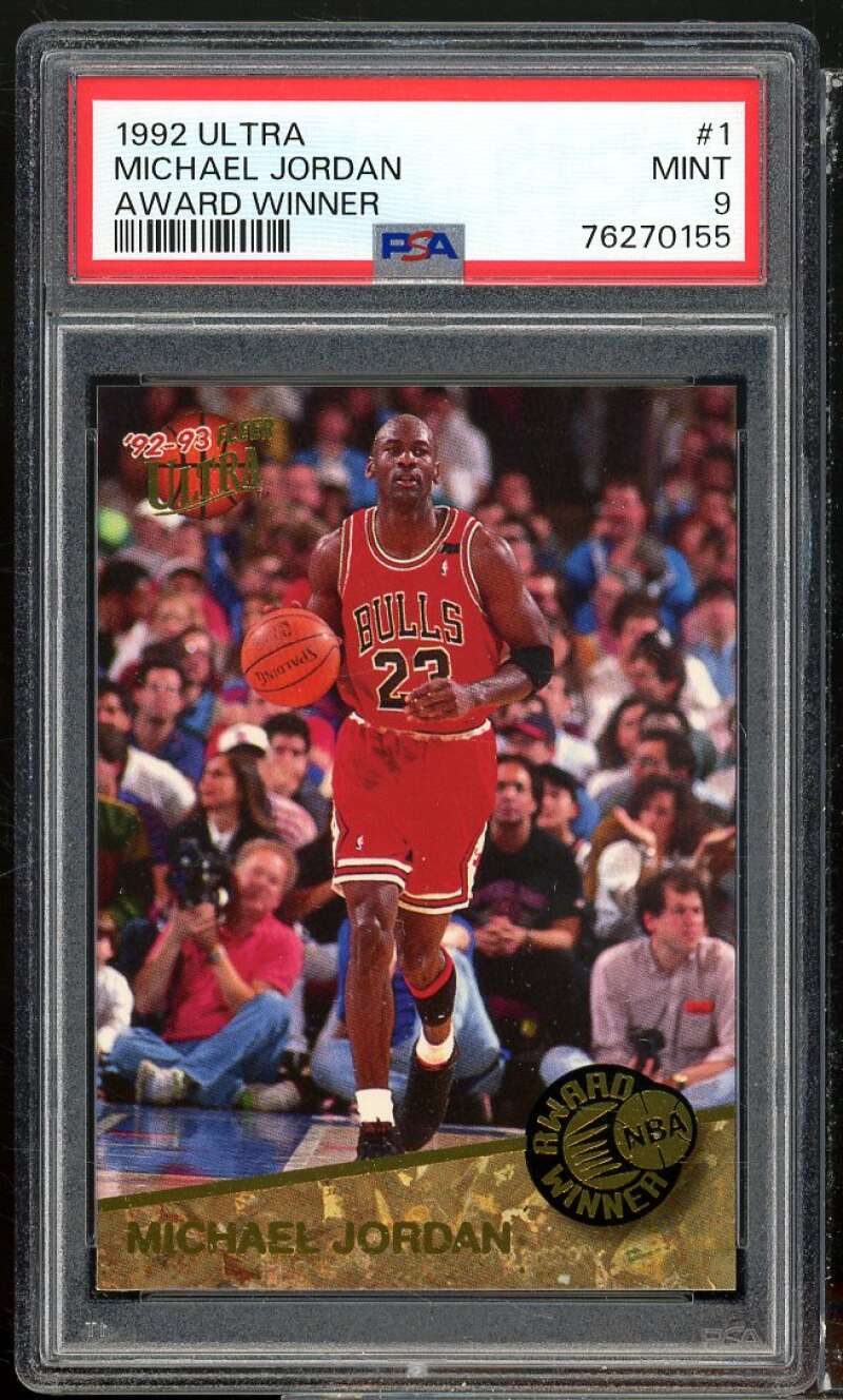 Michael Jordan Card 1992-93 Ultra Award Winner #1 PSA 9 Image 1