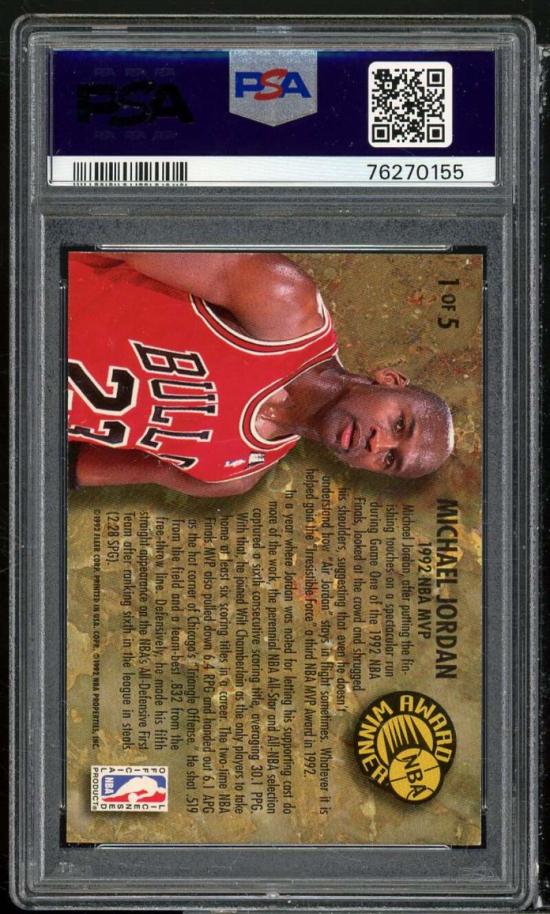 Michael Jordan Card 1992-93 Ultra Award Winner #1 PSA 9 Image 2