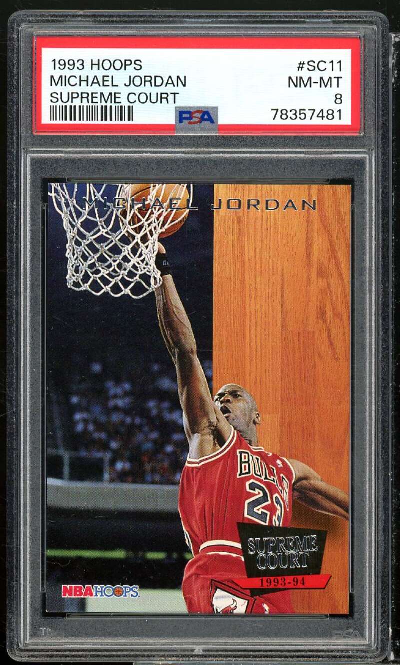 Michael Jordan Card 1993-94 Hoops Supreme Court #SC11 PSA 8 Image 1