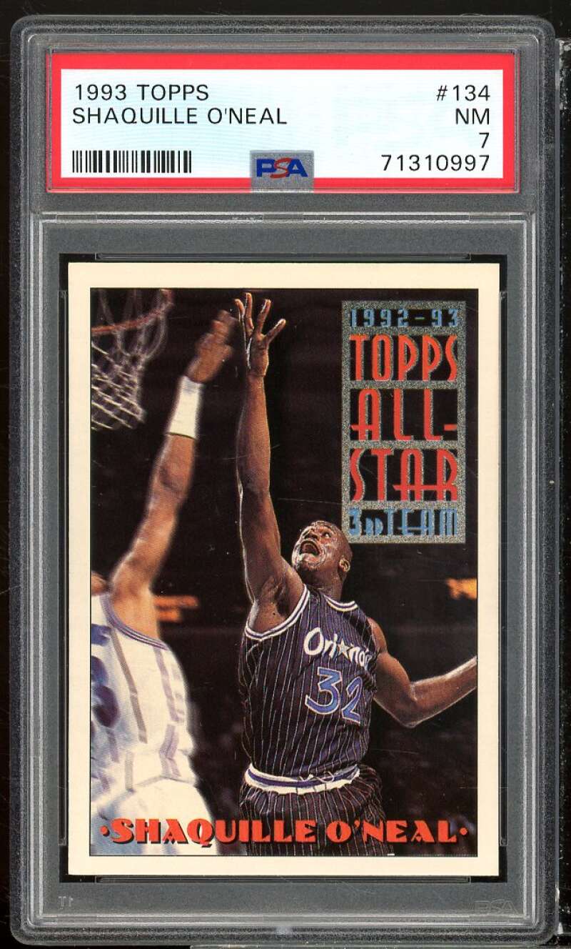 Shaquille O'Neal Card 1993-94 Topps #134 PSA 7 Image 1