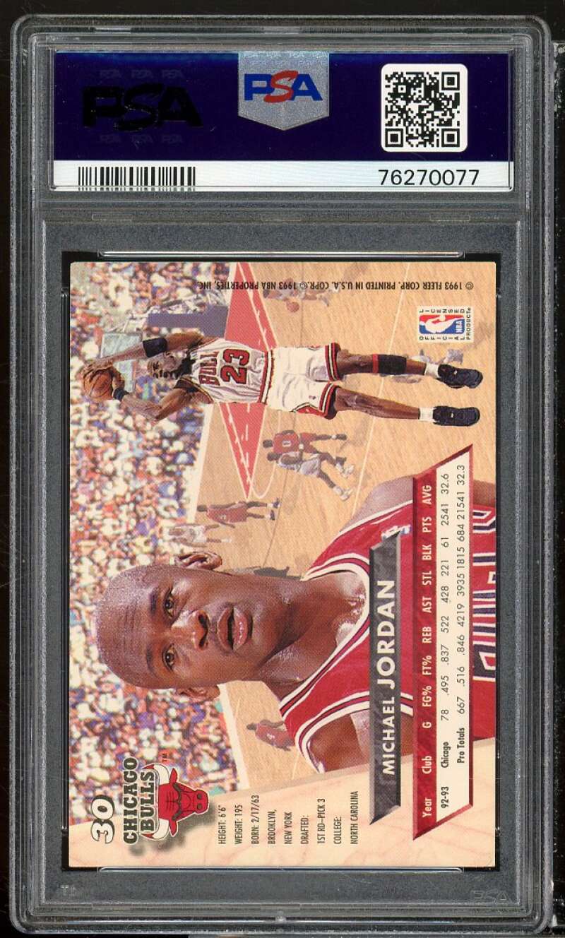 Michael Jordan Card 1993-94 Ultra #30 PSA 8 Image 2