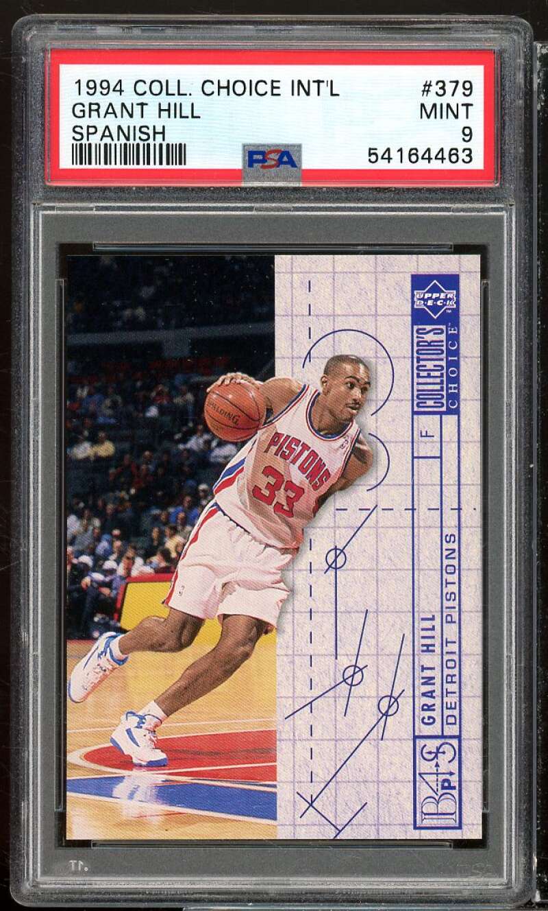 Grant Hill Rookie Card 1994-95 Collector's Choice Spanish #379 PSA 9 Image 1