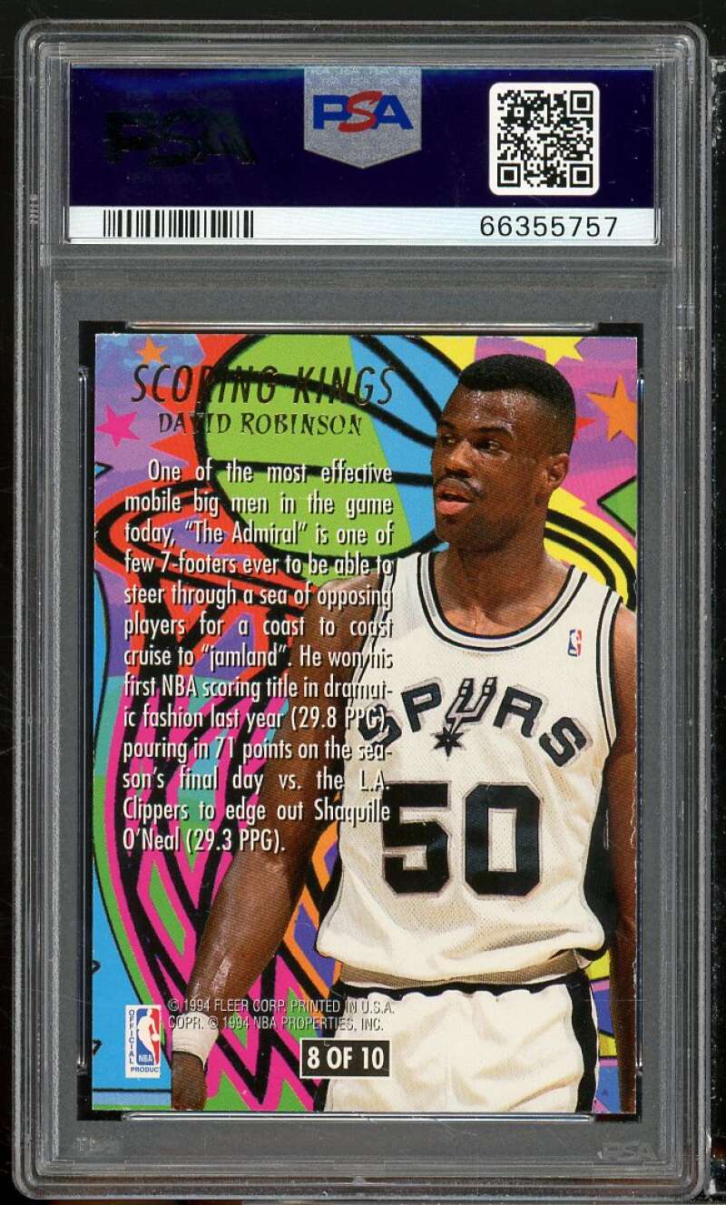 David Robinson Card 1994-95 Ultra Scoring Kings #8 PSA 6 Image 2