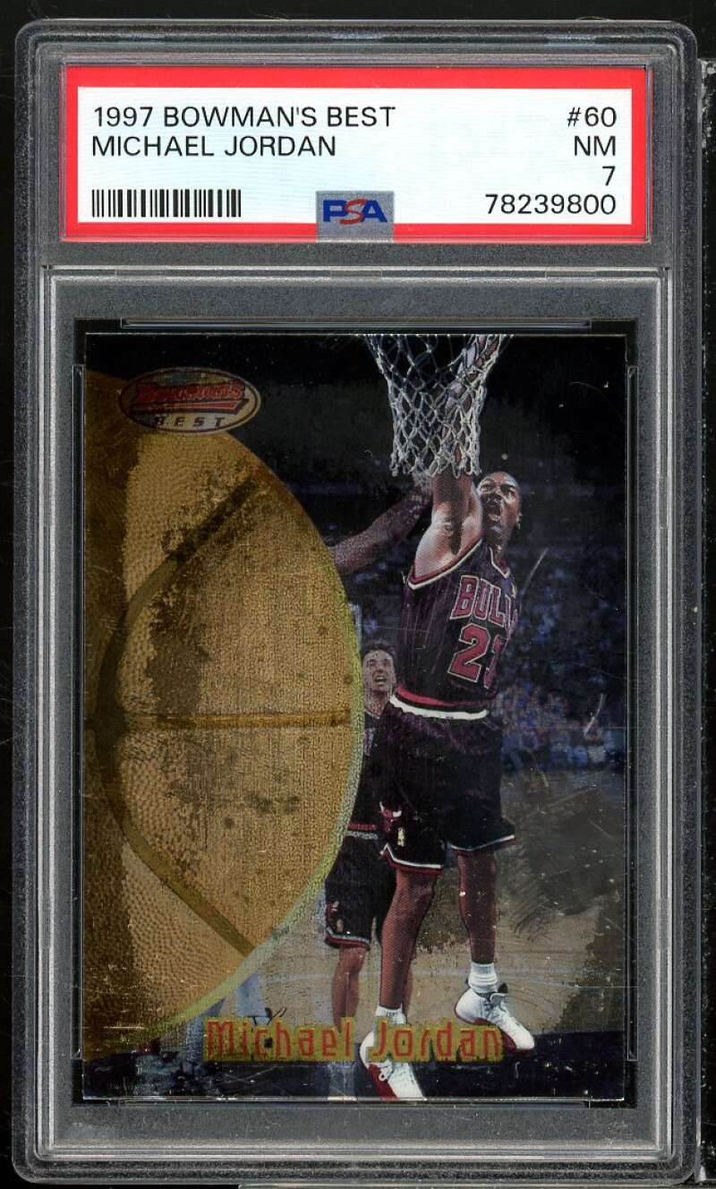 Michael Jordan Card 1997-98 Bowman's Best #60 PSA 7 Image 1