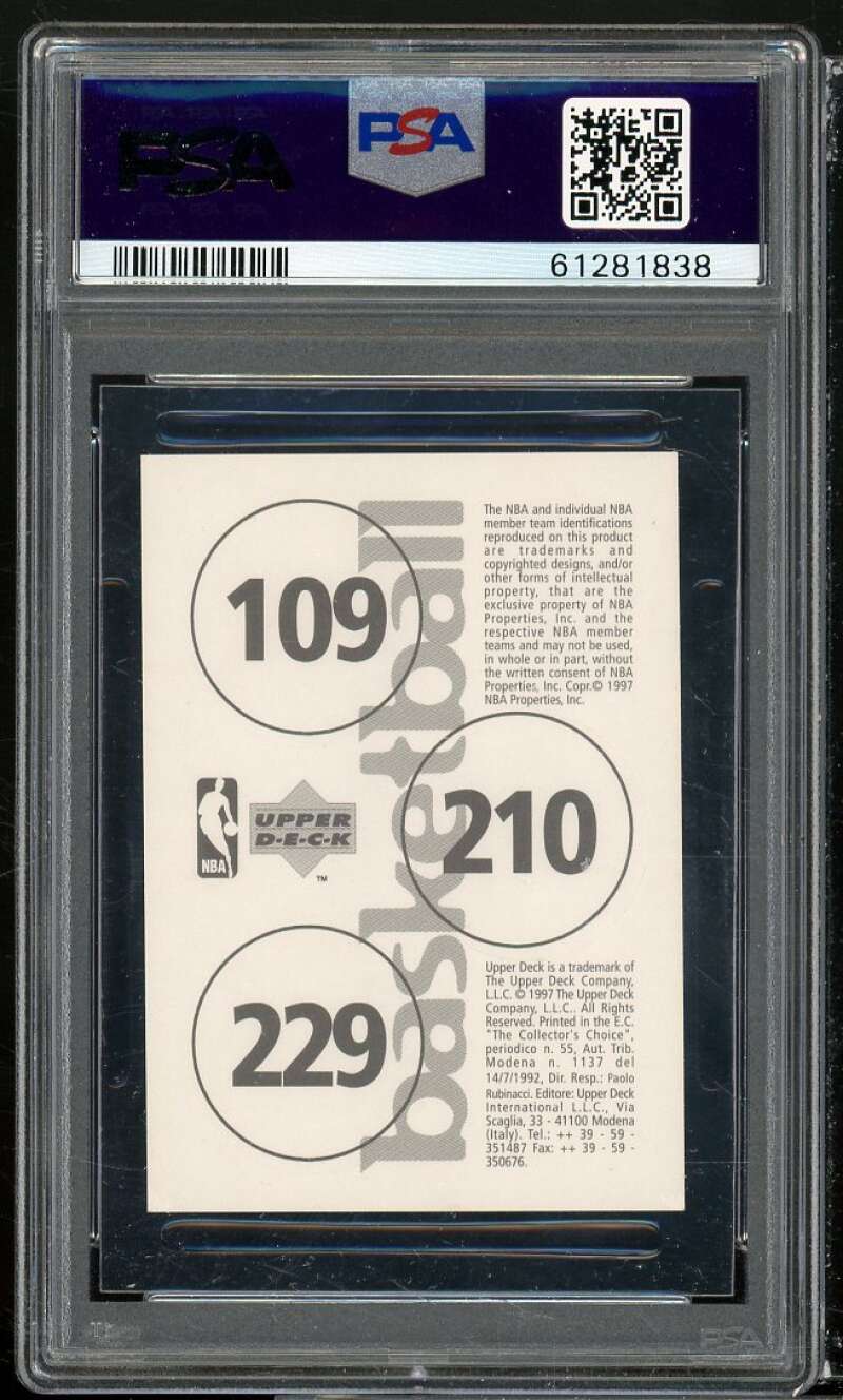 Richmond/Hunter/Michael Jordan 1997 UD International Stickers #nno PSA 9 Image 2