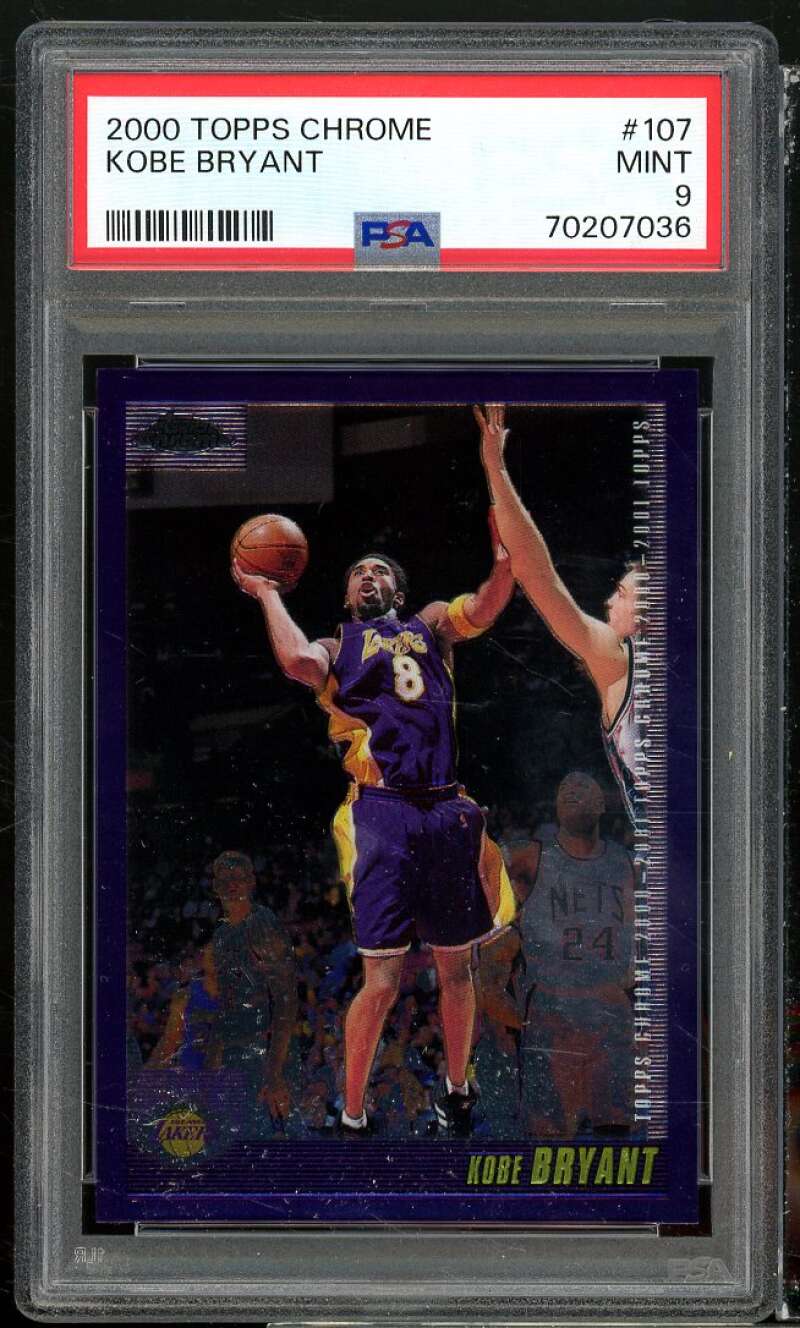 Kobe Bryant Card 2000-01 Topps Chrome #107 PSA 9 Image 1
