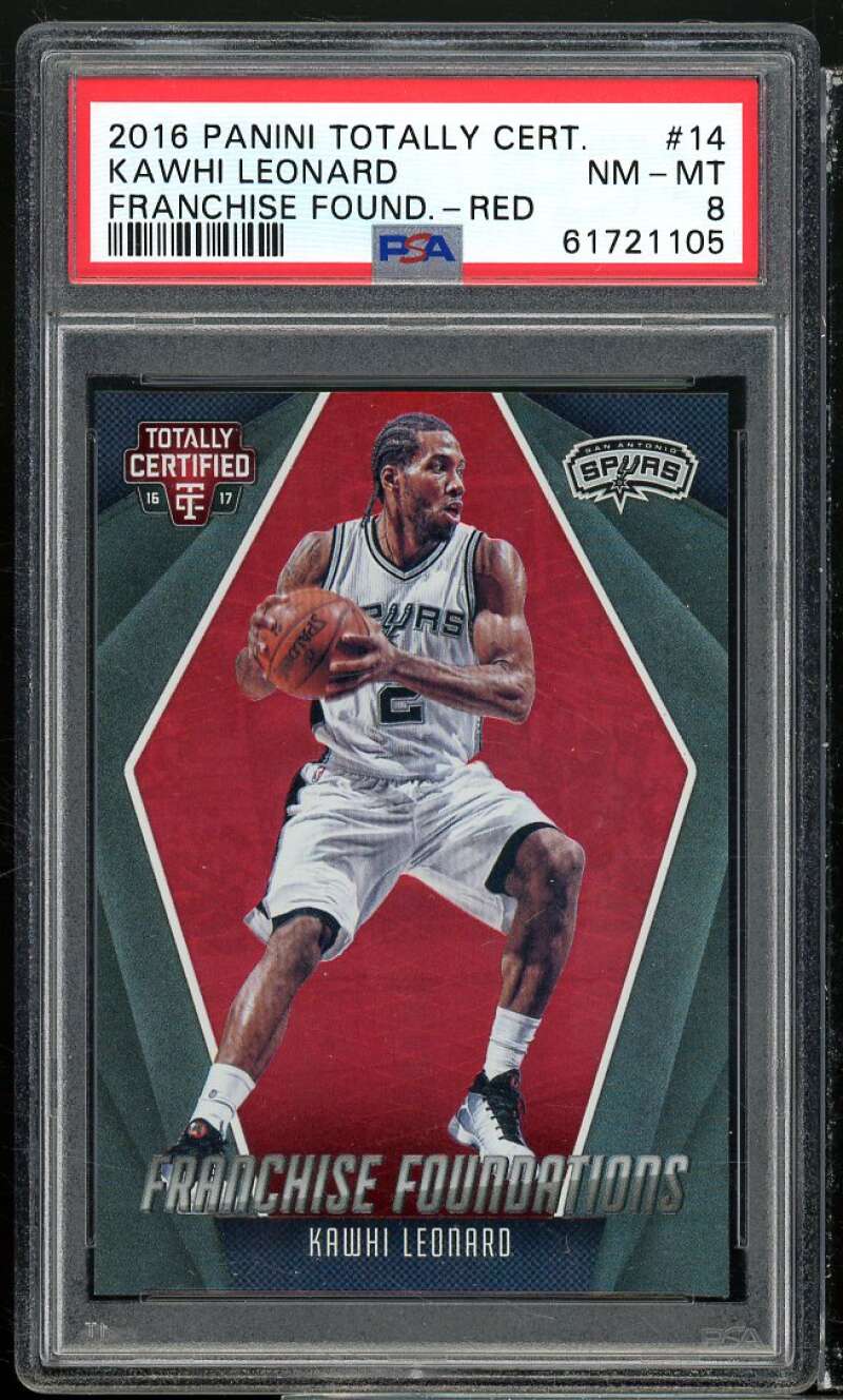 Kawhi Leonard 2016-17 Panini Totally Cert Franchise Foundations Red #14 PSA 8 Image 1